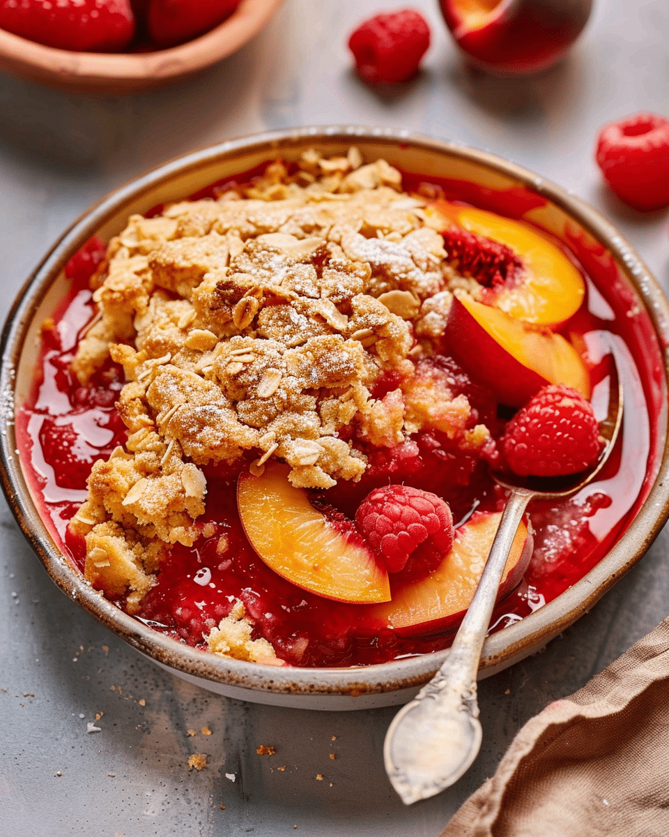 Peach Raspberry Cobbler