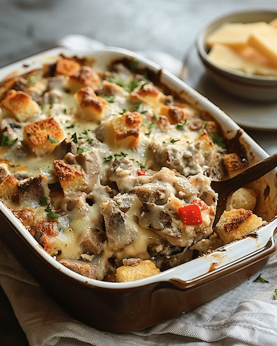Philly Cheese Steak Casserole