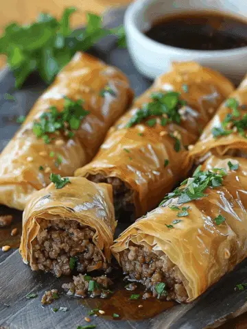 Phyllo Rolls with Ground Beef