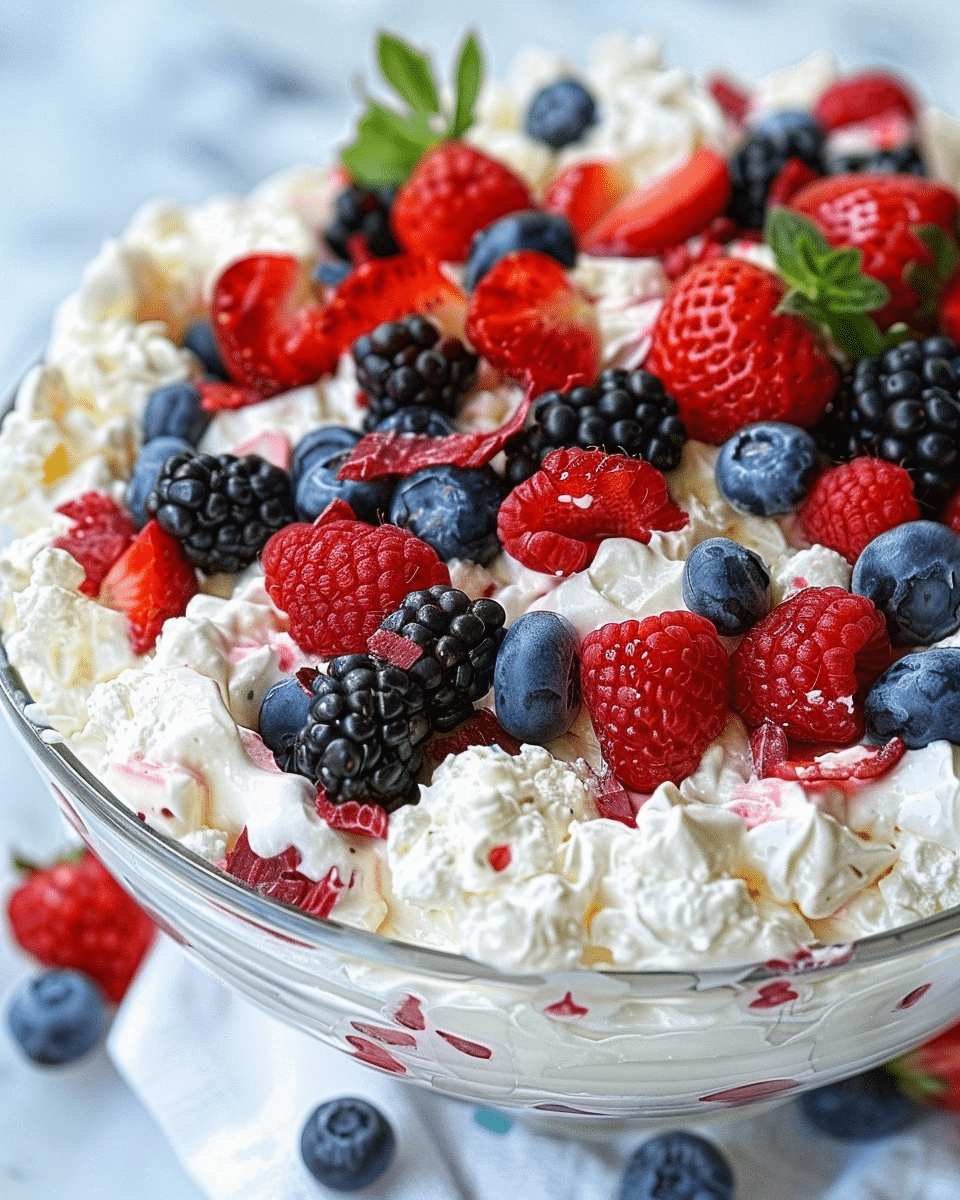 Red White and Blue Cheesecake Salad