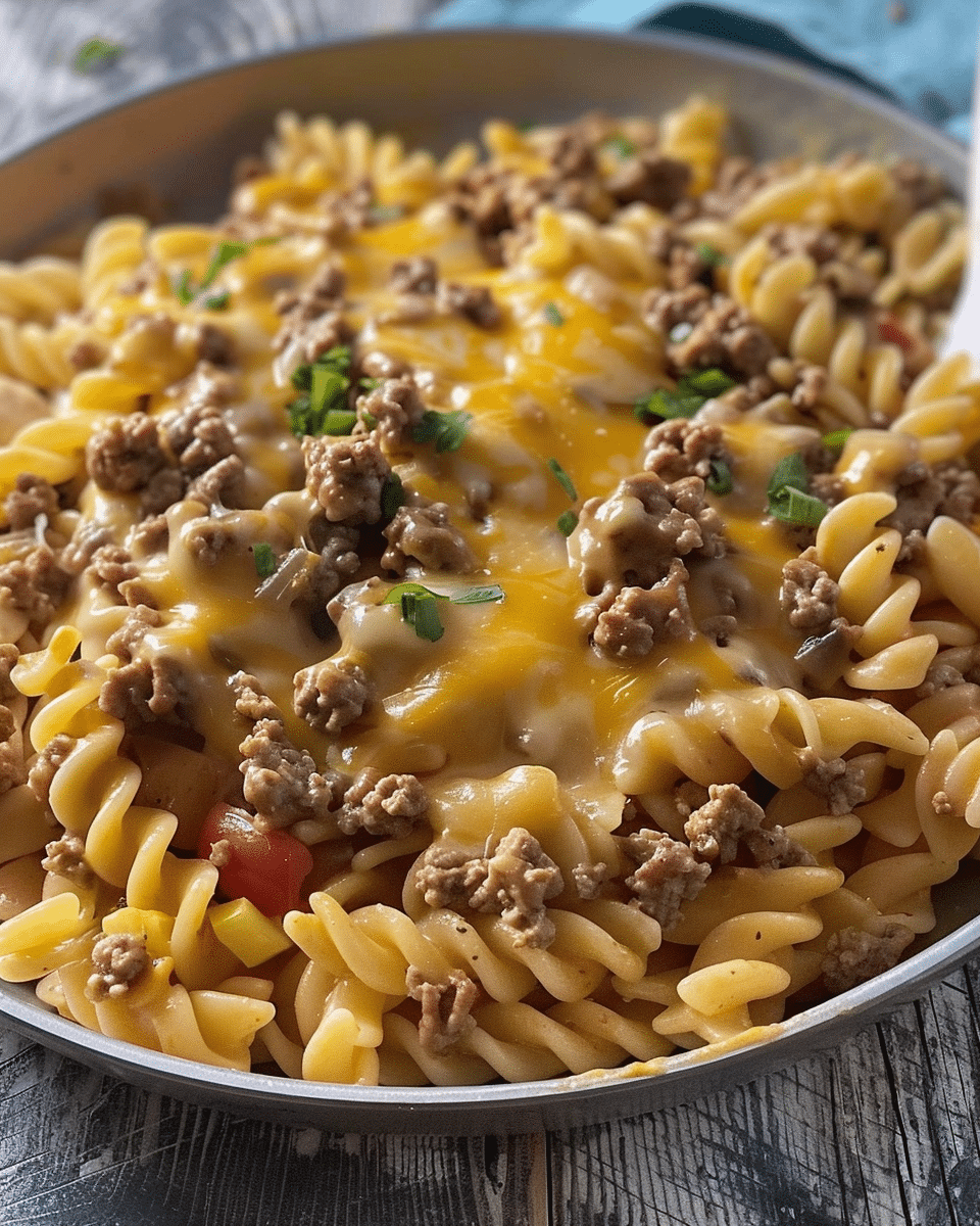 Sloppy Cheeseburger Pasta