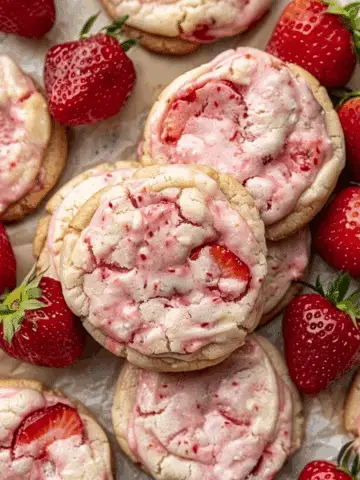 Soft Strawberry Cheesecake Cookies