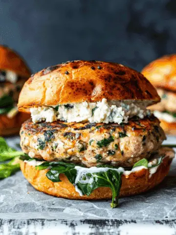Spinach Feta Turkey Burgers
