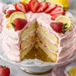 Strawberry Lemonade Cake with Lemon Cream Cheese Frosting