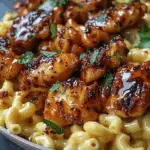 Sweet and Spicy Honey Pepper Chicken with Creamy Macaroni Cheese