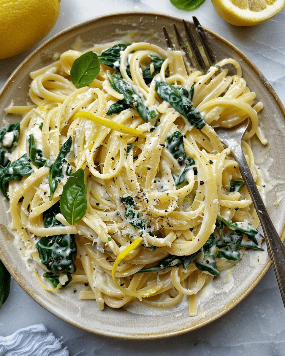 Zesty Lemon Ricotta and Spinach Pasta
