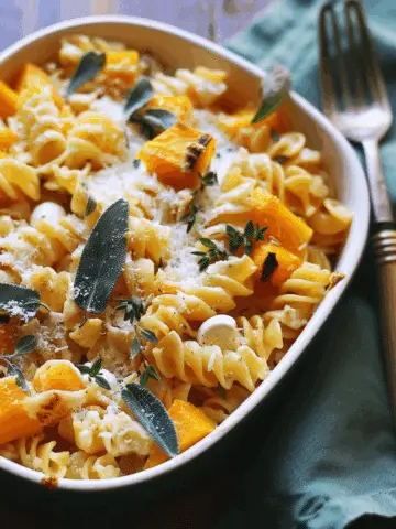Baked Feta and Butternut Squash Pasta with Sage and Garlic