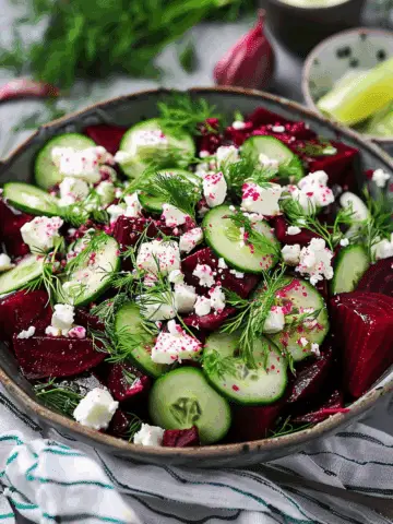 Beet Salad with Feta, Cucumbers, and Dill