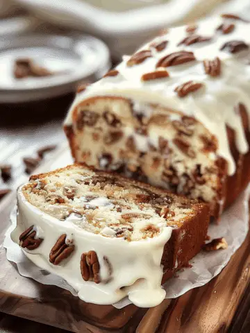 Butter Pecan Cake Loaf with Cream Cheese Icing