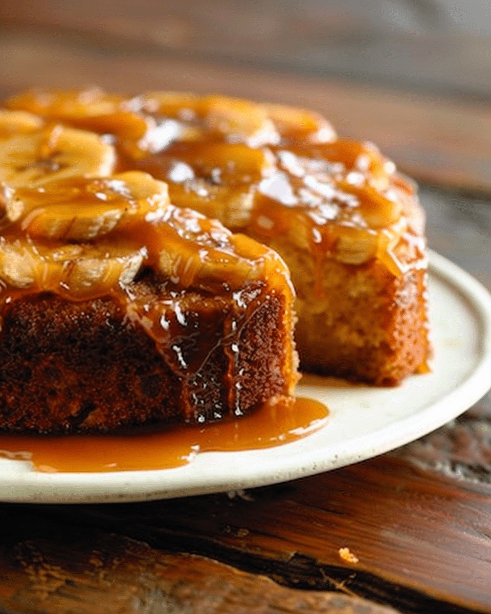 Caramel Banana Upside-Down Cake