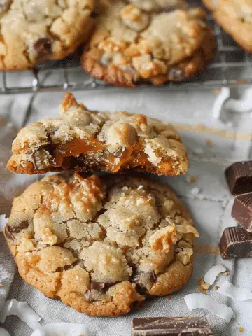 Caramel Coconut Chocolate Cookies