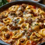 Cheesesteak Tortellini in Rich Provolone Sauce