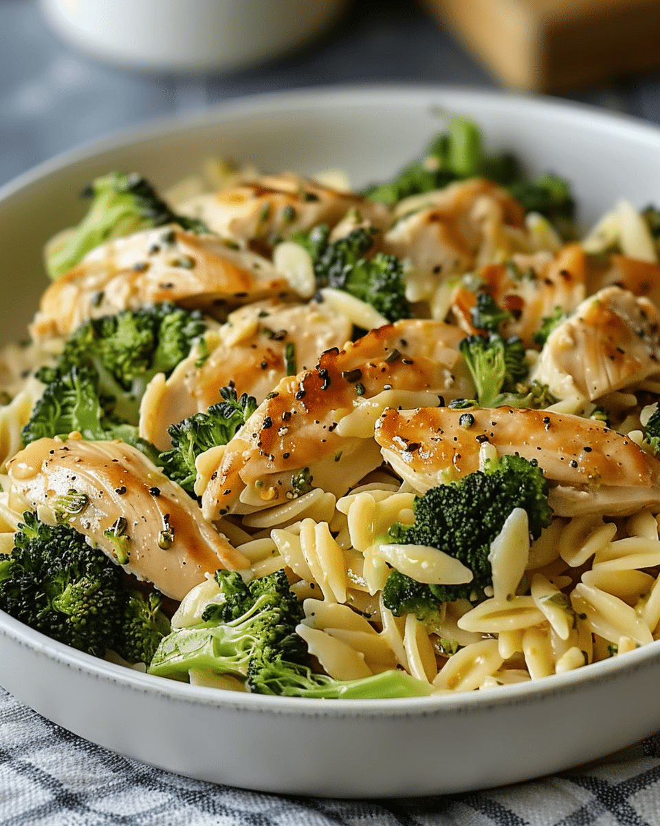 Cheesy Chicken Broccoli Orzo