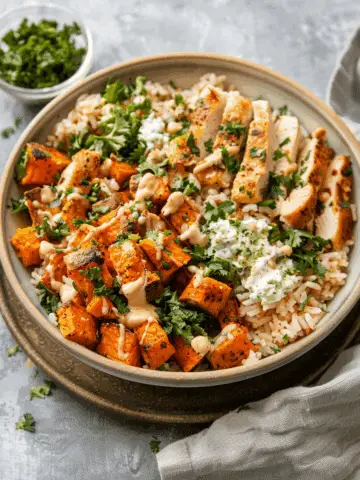 Chicken and Sweet Potato Rice Bowl