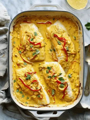 Coconut Curry Baked Cod