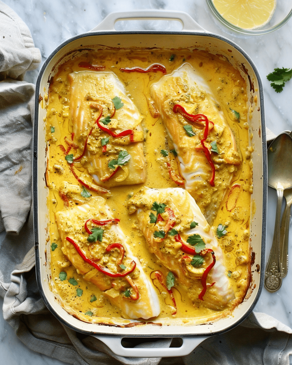 Coconut Curry Baked Cod