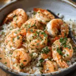 Creamy Garlic Butter Shrimp Bowl with Herb Rice