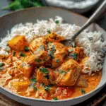 Creamy Paprika Chicken Curry Bowl with Rice & Golden Potatoes