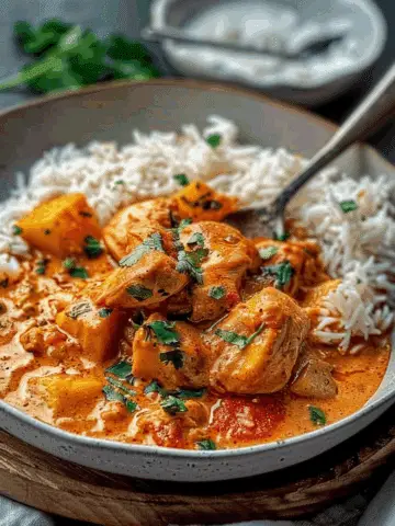 Creamy Paprika Chicken Curry Bowl with Rice & Golden Potatoes