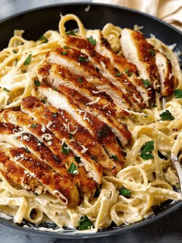 Crispy Chicken Fettuccine Alfredo