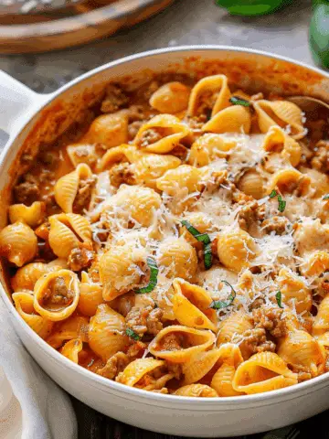 Easy Shell Pasta with Ground Turkey