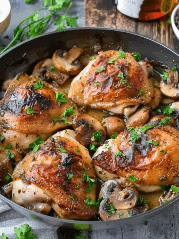 Garlic Mushroom Chicken Thighs