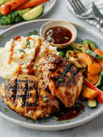Grilled Chicken with Mashed Potatoes & Veggie Medley