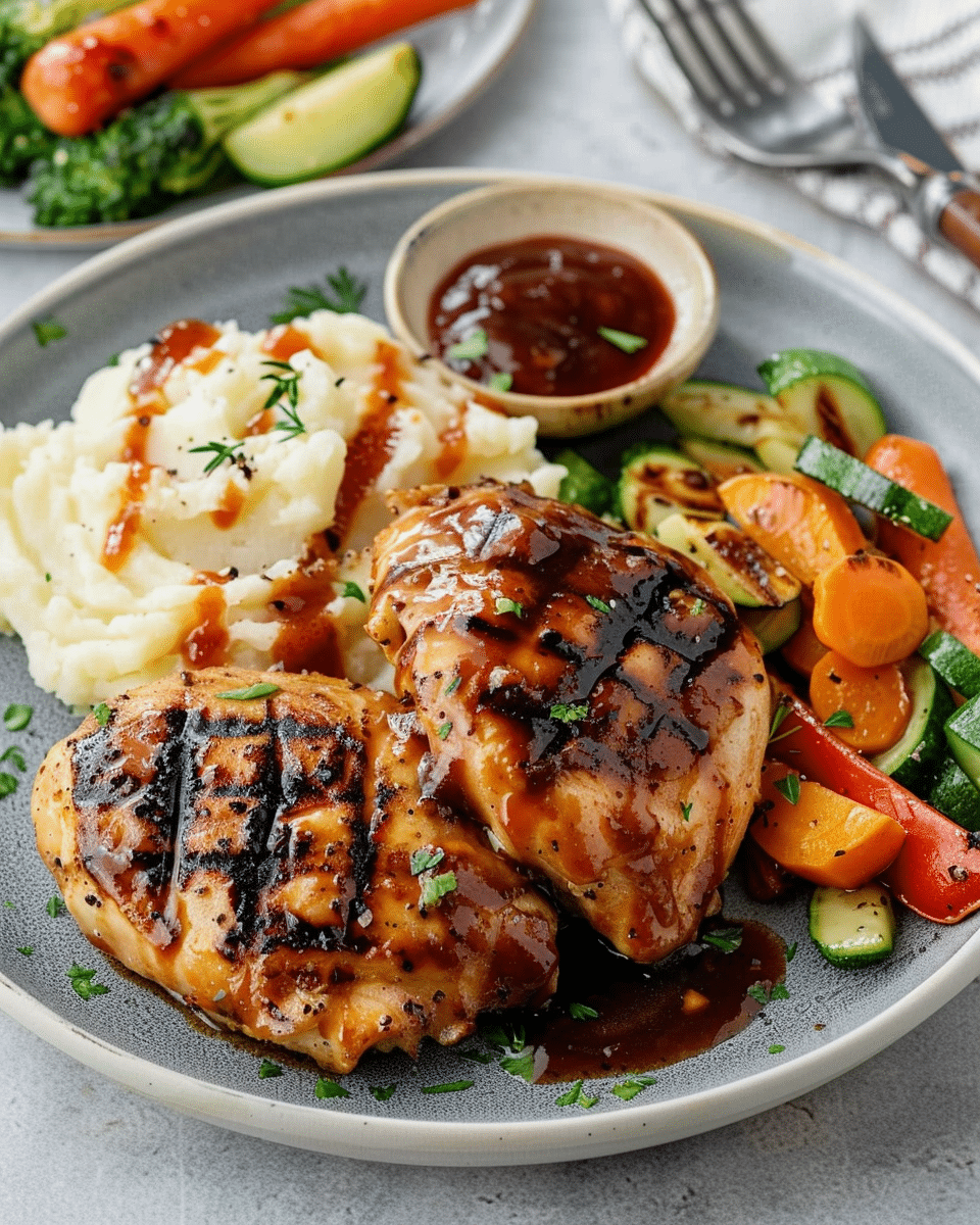 Grilled Chicken with Mashed Potatoes & Veggie Medley