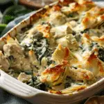 High-Protein Spinach & Artichoke Chicken Casserole