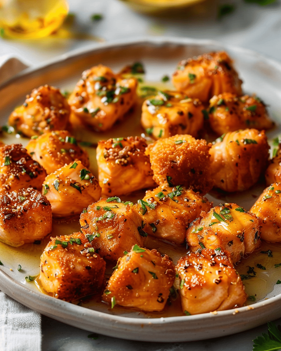 Hot Honey Salmon Bites