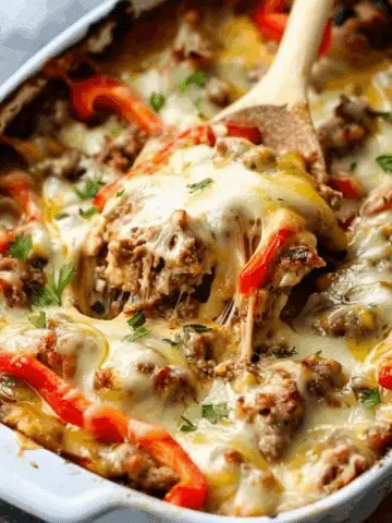Low-Carb Philly Cheesesteak Casserole