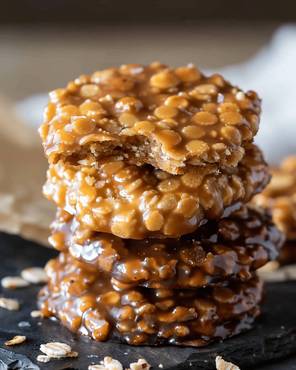 No Bake Salted Caramel Cookies