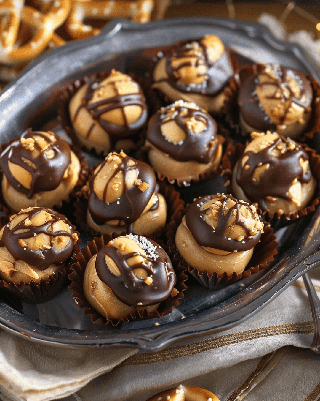 Peanut Butter Pretzel Buckeyes