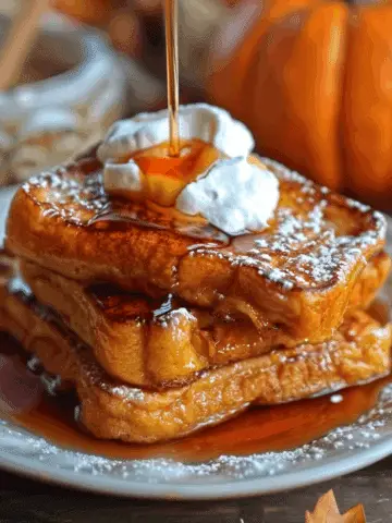 Pumpkin Pie French Toast with Homemade Pumpkin Syrup
