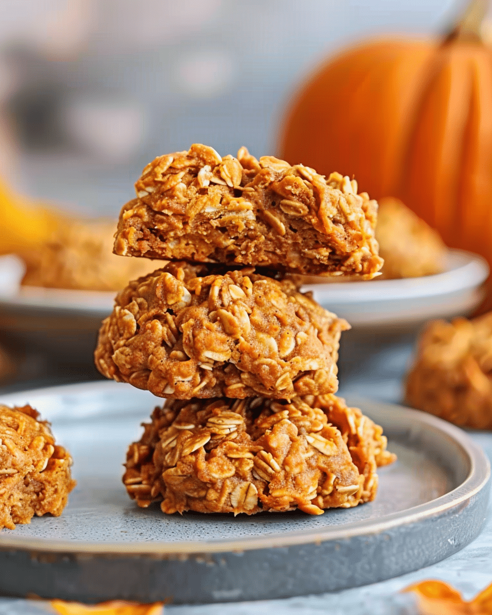 Pumpkin Spice No Bake Cookies