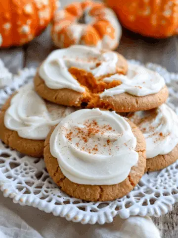 Pumpkin Sugar Cookies with Cream Cheese Frosting