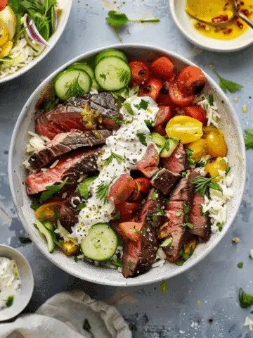 Quick & Easy Mediterranean Steak Bowl