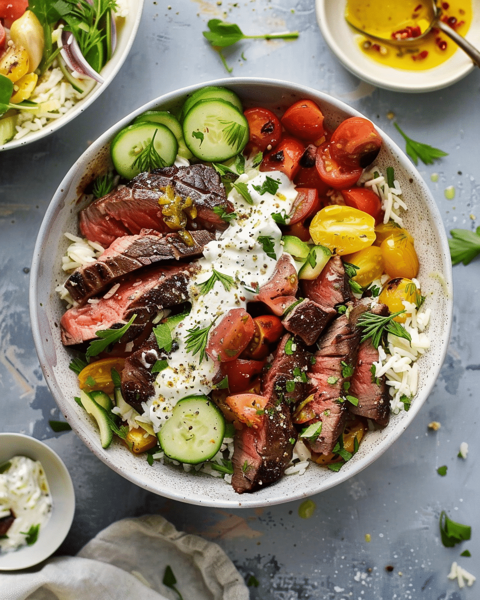 Quick & Easy Mediterranean Steak Bowl