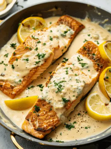 Salmon with Lemon Cream Sauce
