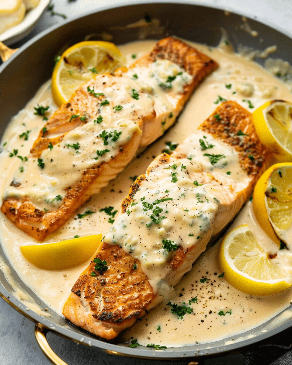Salmon with Lemon Cream Sauce