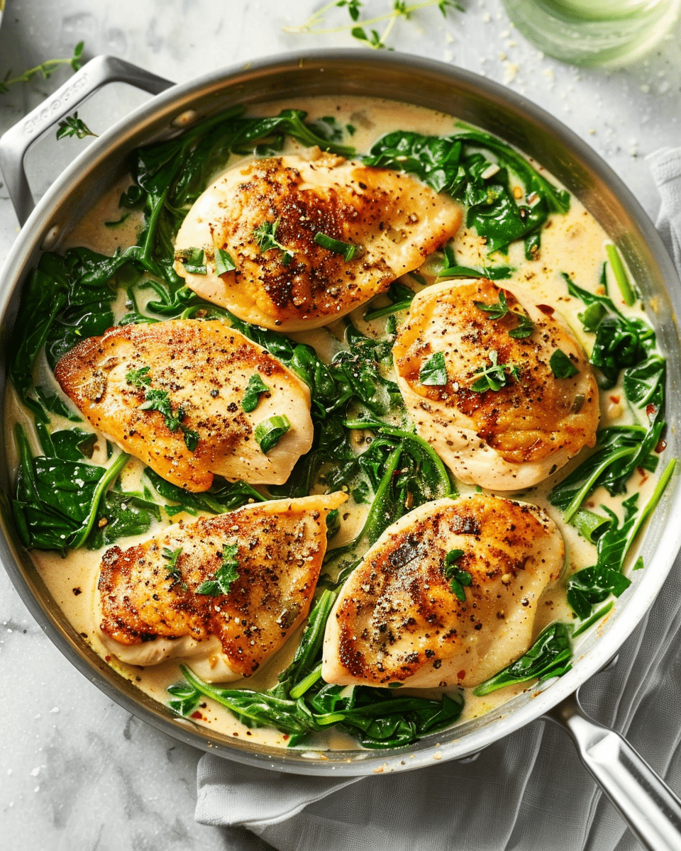 Sautéed Chicken Spinach Skillet