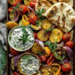 Sheet-Pan Roasted Veggies with Tzatziki & Pita