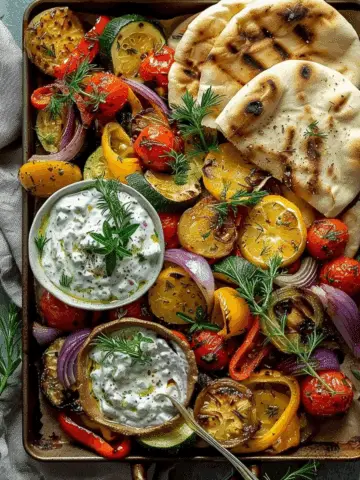 Sheet-Pan Roasted Veggies with Tzatziki & Pita