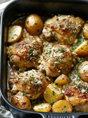 Slow Cooker Garlic Parmesan Chicken and Potatoes
