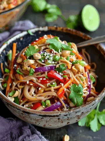 Veggie Noodle Stir Fry with Peanut Lime Sauce