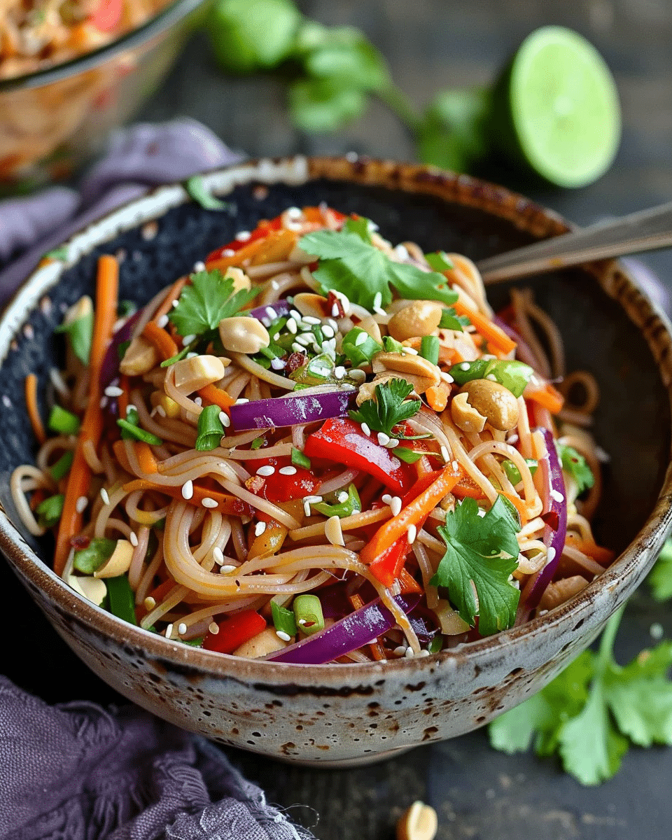 Veggie Noodle Stir Fry with Peanut Lime Sauce
