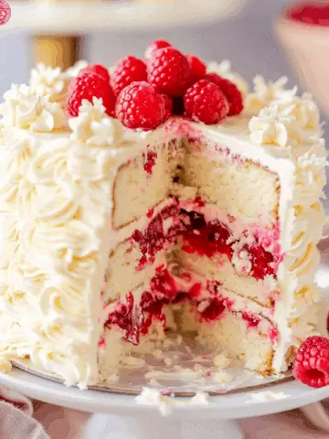White Chocolate Raspberry Cake