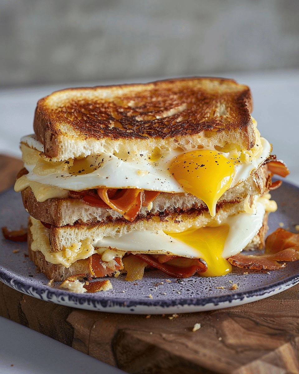 Breakfast Grilled Cheese with Eggs