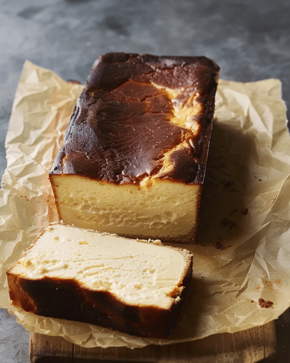 Burnt Basque Cheesecake in a Loaf Pan