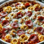 Cheese Tortellini Pepperoni Pizza Casserole